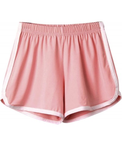 Dolphin Hem Shorts for Women Sport Booty Shorts Casual Summer Athletic Shorts Breathable Gym Workout Shorts 03-pink $5.45 Shorts