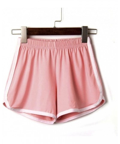 Dolphin Hem Shorts for Women Sport Booty Shorts Casual Summer Athletic Shorts Breathable Gym Workout Shorts 03-pink $5.45 Shorts