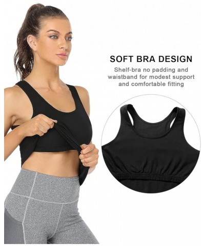 Shelf Bra Tank Tops for Women Racerback Tanks Workout Undershirts Sleeveless 3 Pack 3 Pack-black/Black/Black $18.75 Activewear