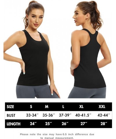 Shelf Bra Tank Tops for Women Racerback Tanks Workout Undershirts Sleeveless 3 Pack 3 Pack-black/Black/Black $18.75 Activewear