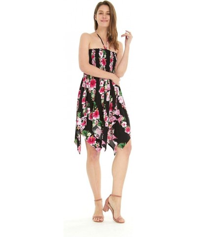 Matchable Family Hawaiian Luau Men Women Girl Boy Clothes in Pink Hibiscus Vine Black Women Women Fairy $11.60 Dresses