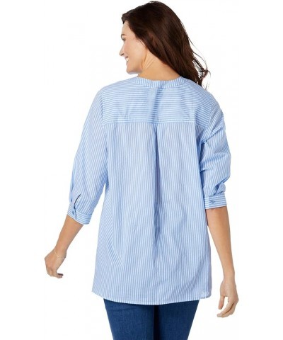 Women's Plus Size Embroidered Pintuck Tunic White Eyelet Embroidery $28.37 Tops