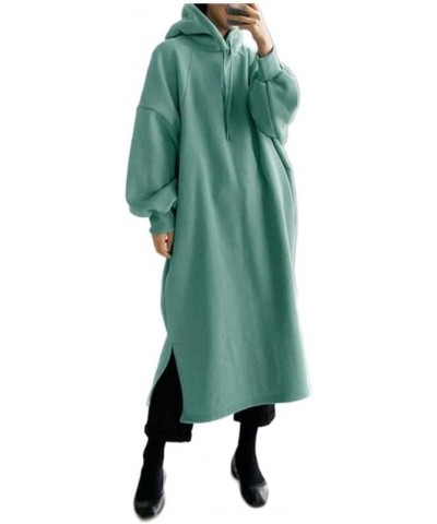 Womens Pullover Hooded Maxi Dress for Women Solid Baggy Sweatshirt Tunic Tops Dresses with Pocket Jumper Oversized Green $18....