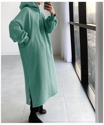 Womens Pullover Hooded Maxi Dress for Women Solid Baggy Sweatshirt Tunic Tops Dresses with Pocket Jumper Oversized Green $18....