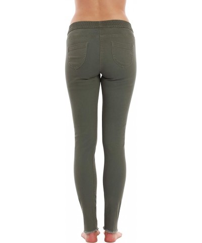 Solid Distress Jeggings for Women Olive $10.50 Leggings