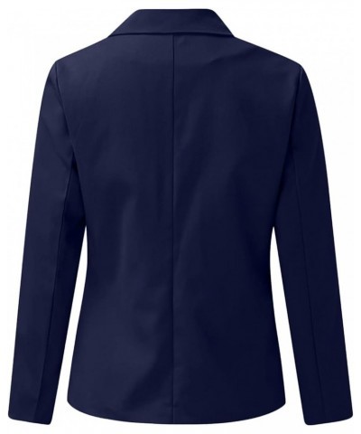 Womens 2023 Fashion Casual Blazers Open Front Long Sleeve Work Office Jackets Blazer 34-navy $10.99 Blazers