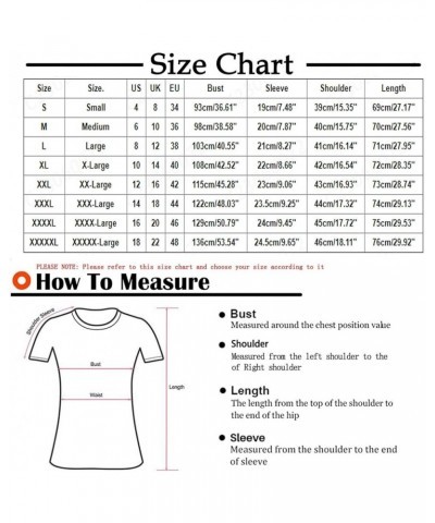 Summer Notch v Neck T-Shirt for Womens Tunic Tops Trendy Vintage Boho Shirts Short Sleeve Casual Empire Waist Blouse A2-light...