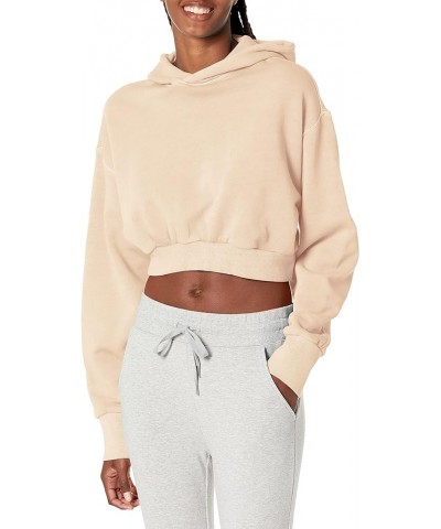 Women's Natural Dye Crop Hoodie Non-dyed Off-white/Natural Dye $10.84 Activewear