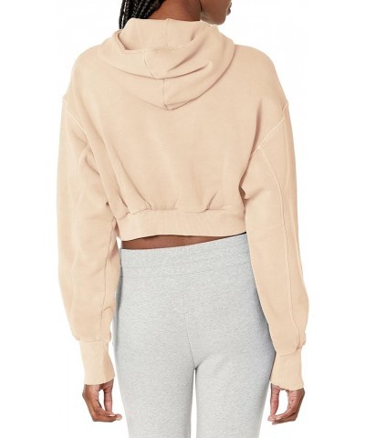 Women's Natural Dye Crop Hoodie Non-dyed Off-white/Natural Dye $10.84 Activewear