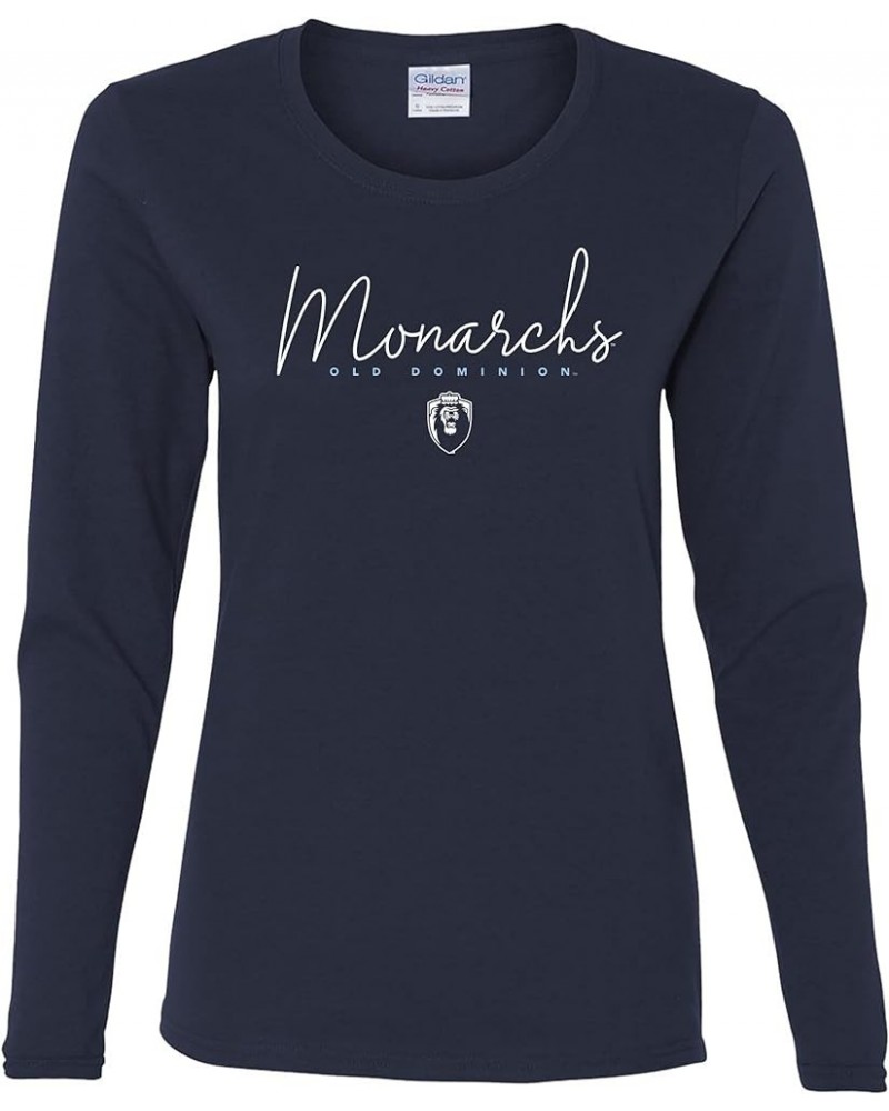 NCAA Thin Script, Team Color Womens Long Sleeve T Shirt, College, University Old Dominion Monarchs Navy $16.50 Others