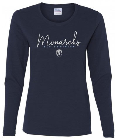 NCAA Thin Script, Team Color Womens Long Sleeve T Shirt, College, University Old Dominion Monarchs Navy $16.50 Others