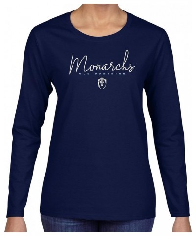 NCAA Thin Script, Team Color Womens Long Sleeve T Shirt, College, University Old Dominion Monarchs Navy $16.50 Others