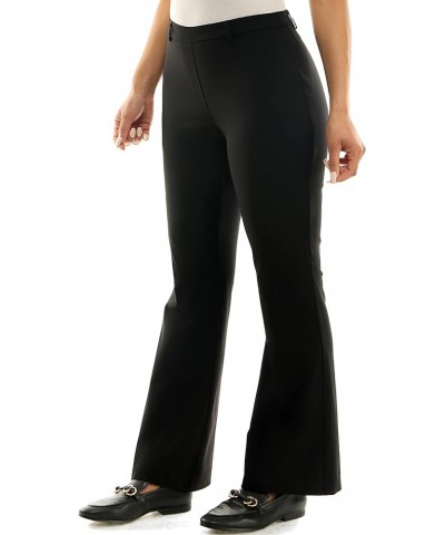 Women's Slim Leg Pants with Flared Opening Bottom Black $21.59 Pants