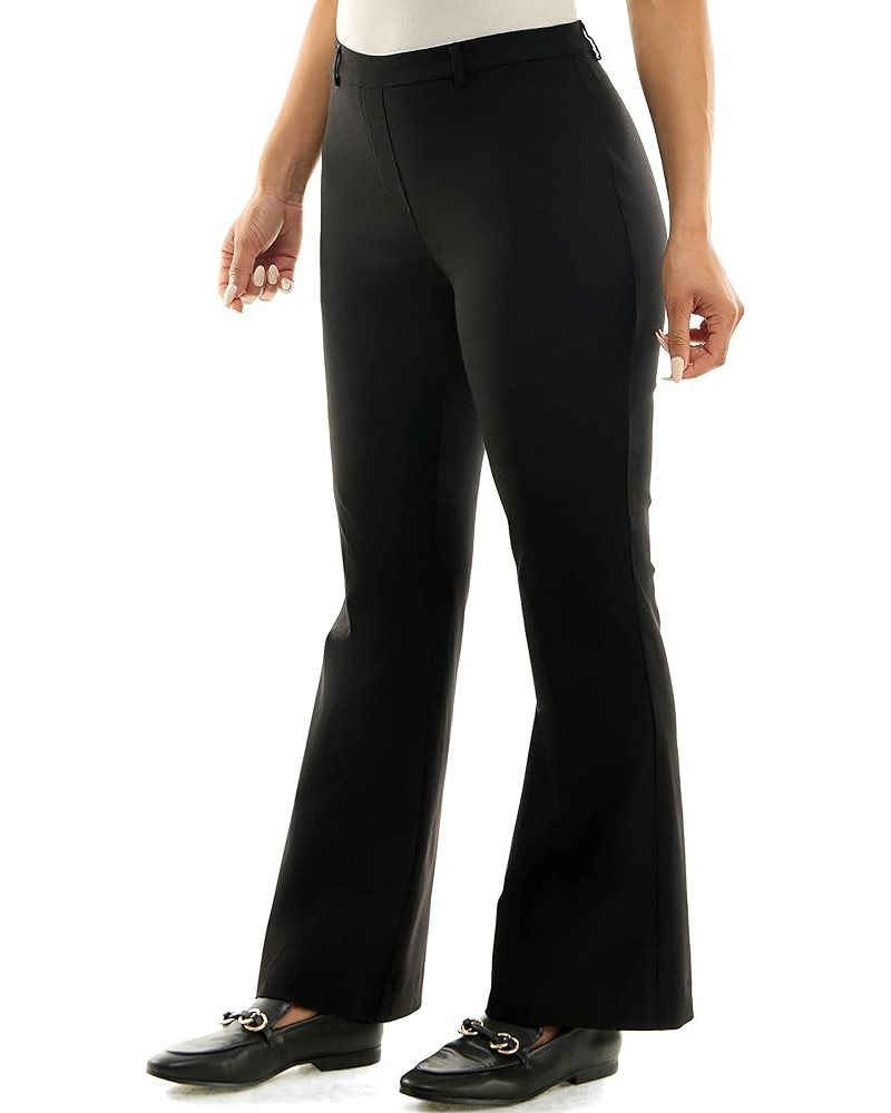 Women's Slim Leg Pants with Flared Opening Bottom Black $21.59 Pants