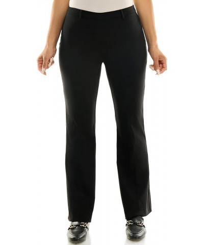 Women's Slim Leg Pants with Flared Opening Bottom Black $21.59 Pants