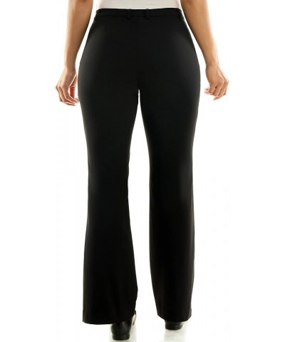 Women's Slim Leg Pants with Flared Opening Bottom Black $21.59 Pants