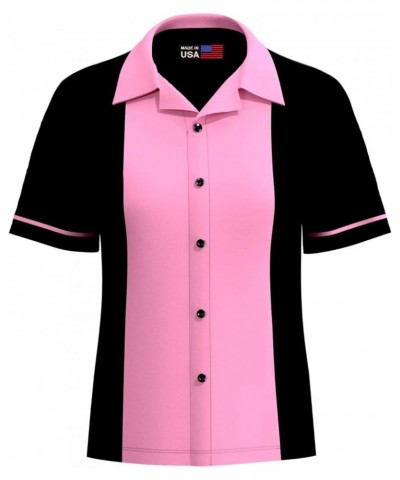 Classic 50's Womens Retro Bowling Shirt Classic 50's - 5 Colors Pink $27.88 Blouses