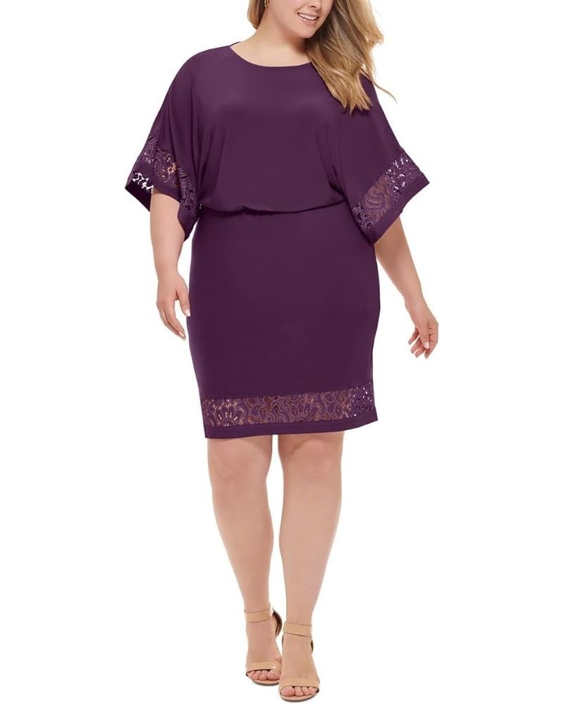 Women's Desk to Dinner Elbow Sleeve Length Dress Plum $17.83 Dresses