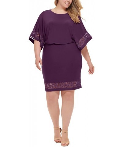 Women's Desk to Dinner Elbow Sleeve Length Dress Plum $17.83 Dresses