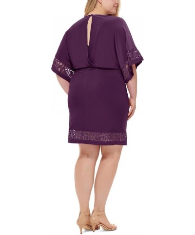 Women's Desk to Dinner Elbow Sleeve Length Dress Plum $17.83 Dresses