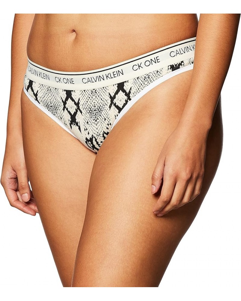 Women's Ck One Cotton Thong Panty Variant Snake Print $7.19 Lingerie