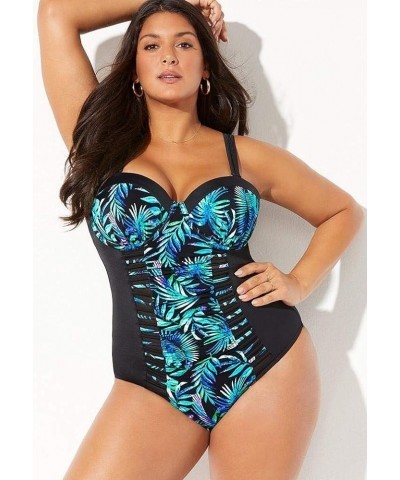 Women's Plus Size Ruched Underwire One Piece Swimsuit Aztec $45.83 Swimsuits