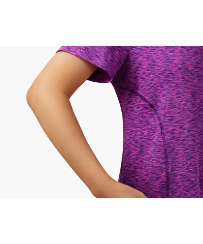 V Neck T Shirts for Women Short Sleeve Workout Yoga Tops for Women Purple Pink $12.73 Activewear