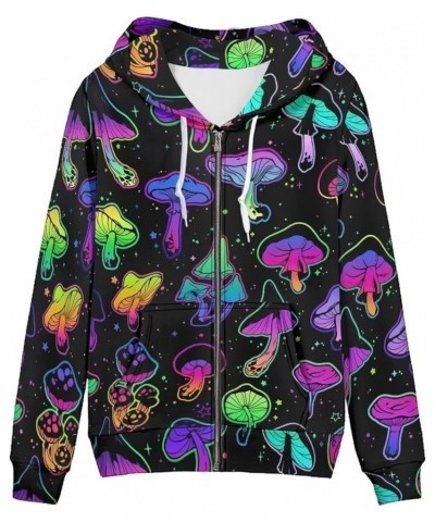 Women's Soft Cozy Hooded Sweatshirt with Pocket Casual Zip up Athletic Hoodie Size S-5XL 0 Novelty Mushroom $22.47 Hoodies & ...