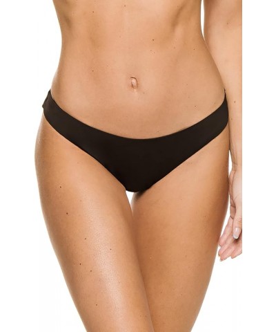 Women's Standard Island Goddess Scoop Front Ruched Back Swimsuit Bottom Black $9.60 Swimsuits