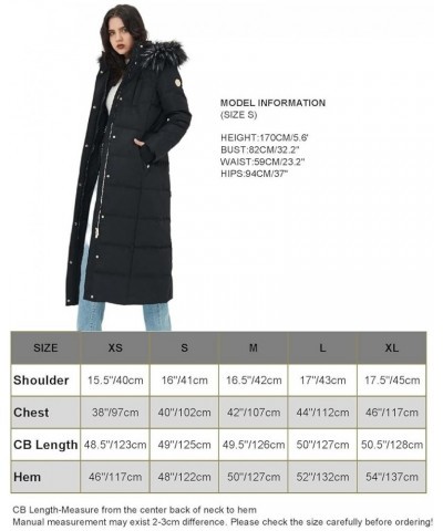 Women's Thickened Down Coat Warm Long Puffer Jacket Hooded Coat Black $52.65 Jackets